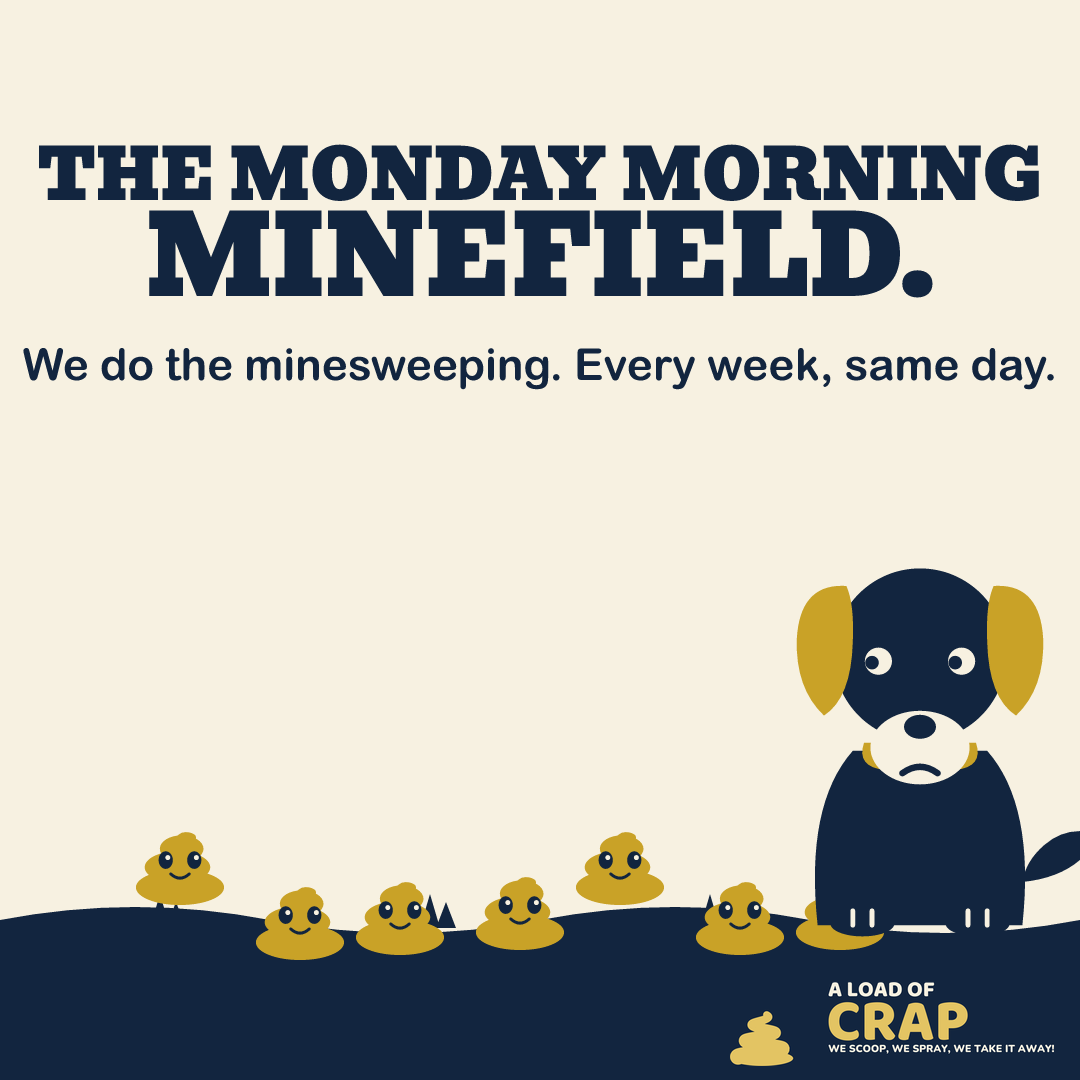 A Load of Crap social post: The Monday morning minefield. We do the minesweeping. Every week, same day.